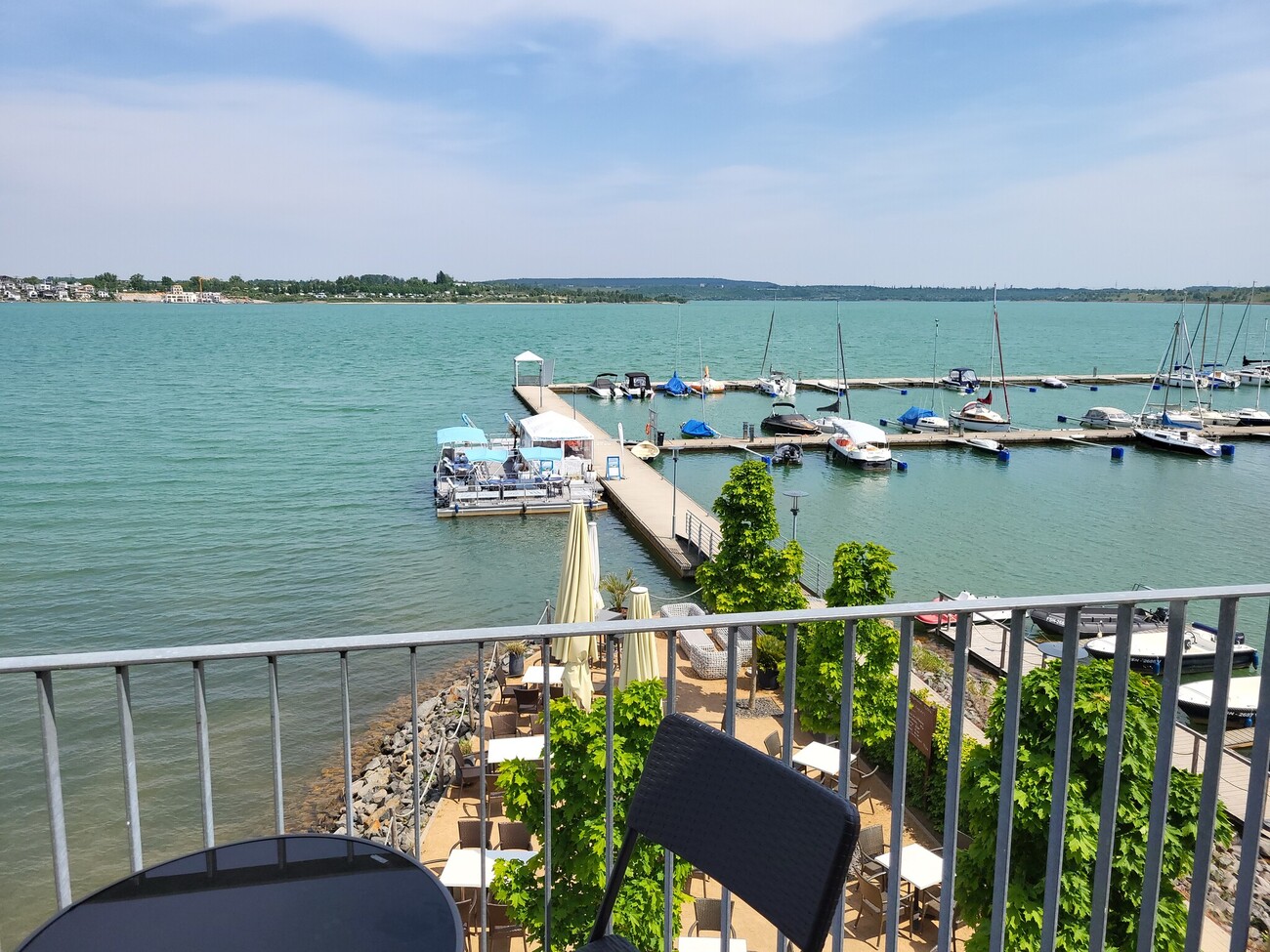 Blick vom Balkon - Giebelwohnung mit direktem Seeblick