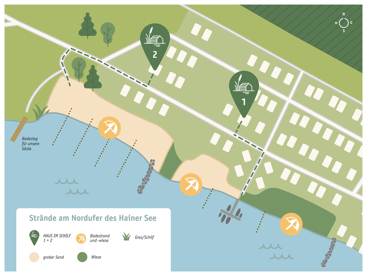 Badestrände beim HAUS IM SCHILF